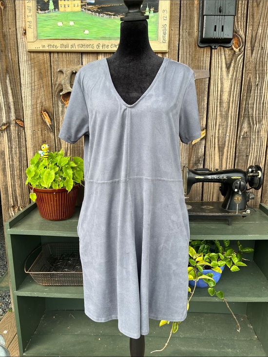Altar'd State Dresses & Skirts - altar’d state M Blue gray mini dress with pockets 2170